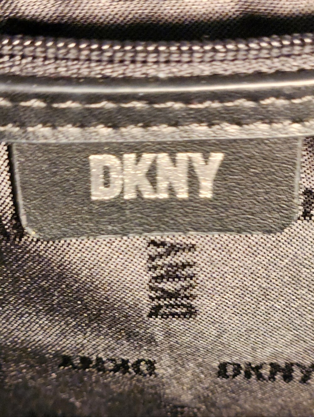 DKNY Tilly Foldover Backpack Black Faux Leather Debossed Logo Medium EUC - Picture 13 of 16